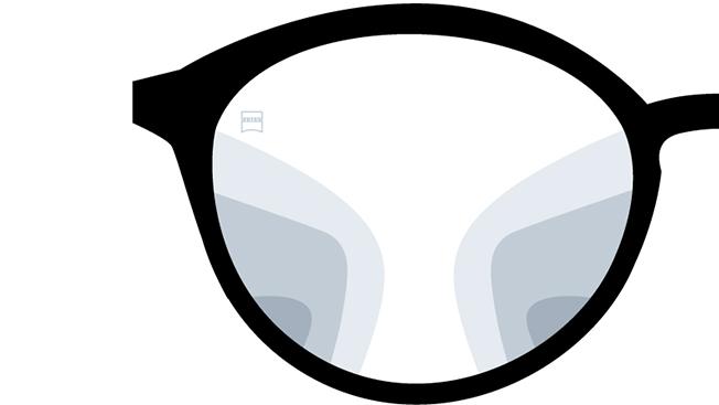 Visualisation of ZEISS Progressive Precision Pure lenses. The image shows the look through the lenses.