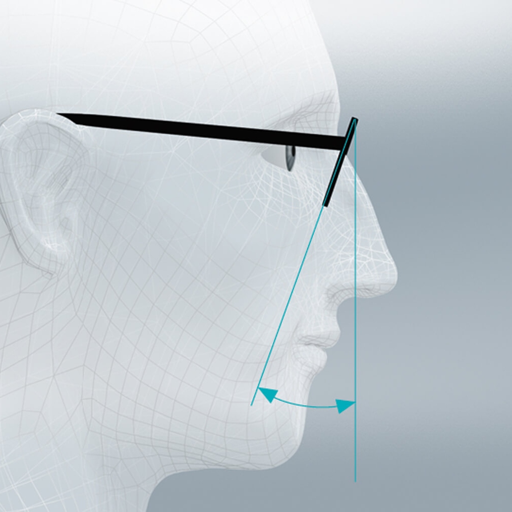 Lens design with FaceFit Technology on a face with non-standard position of wearing parameters: